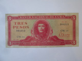 Rară! Cuba 3 Pesos 1983 Ernesto Che Guevara