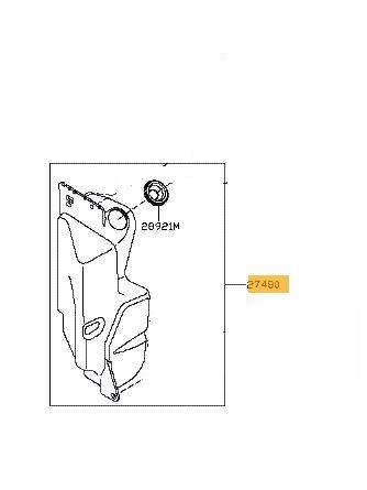 Rezervor spalator parbriz Nissan Qashqai (J11), 03.2014-06.2017, fara pompa sprit, fara Gura umplere vas spalator