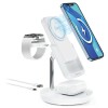 Statie incarcare 5 in 1 cu incarcare wireless magnetic - alb