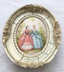 Tablou matase - decorativ / de colectie - rama de lemn - Fragonard foto