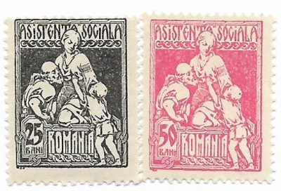 Asistenta sociala (3 buc.), 1921 - valori neobliterate foto