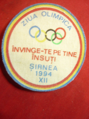 Insigna -Ecuson - Ziua Olimpica la Sirnea Brasov 1994 foto