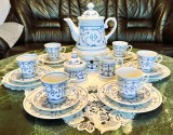 Set - ceai / cafea / desert - Winterling - Indischblau - 6 persoane