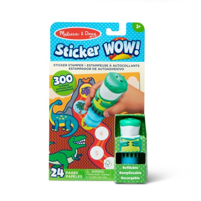 MELISSA AND DOUG SET DE JOACA AUTOCOLANTE SI STAMPILA REINCARCABILA DINOZAUR SuperHeroes ToysZone