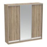 Cumpara ieftin Dulap dormitor cu 2 usi glisante cu oglinda Aparador Pako World Sonoma 240x60x240 cm