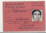 Bnk div Legitimatie lucrator roman - Sonarep Mozambic 1977, Romania de la 1950, Documente
