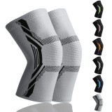 Set de 2 genunchiere Losvcbcx, textil, gri/negru, marimea L