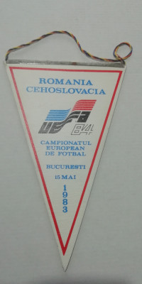D9 68 - fanion - sport - fobal - echipa nationala - Romania - Cehoslovacia - 15 mai 1983 foto