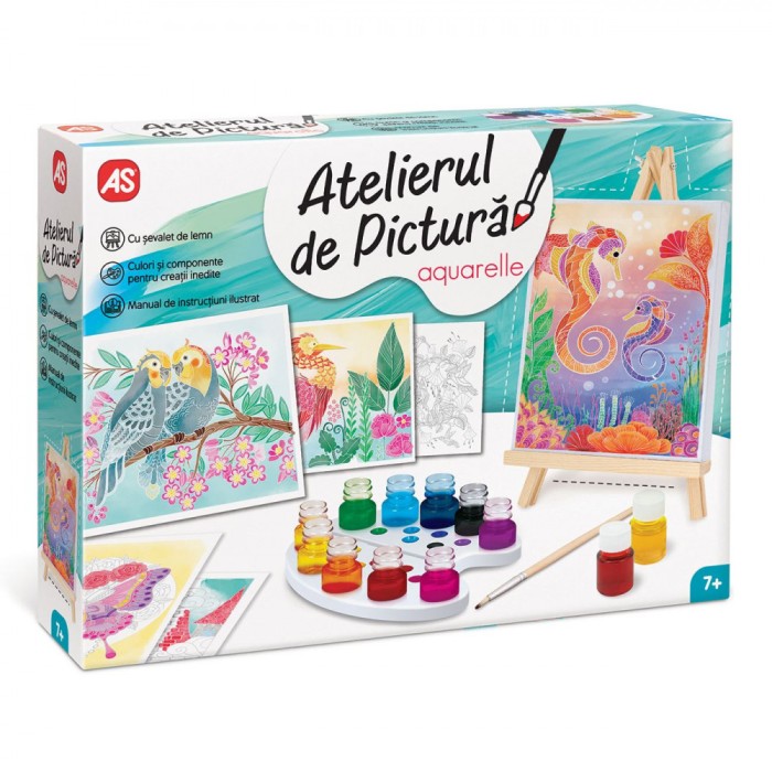 Set Pictură, AS, Atelierul de Pictură, Multicolor, Include șevalet și Accesorii