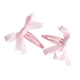 Set 2 clame de par cu fundita roz