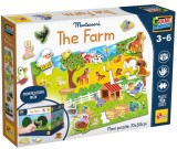 Joc tactil Montessori cu puzzle maxi Ferma pentru copii 3 ani+