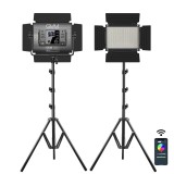 Cumpara ieftin Kit 2 Panouri Bi Color GVM 880RS, 752 LED, trepiezi 200 cm inclusi, geanta transport si accesorii
