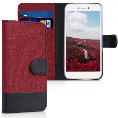 Husa pentru Xiaomi Redmi 5A, Textil, Rosu, 43842.20 foto