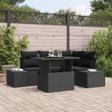VidaXL Set de canapele pentru grădină 5 pcs Negru 100 x 55 x 73 cm