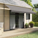 vidaXL Copertină retractabilă, antracit, 400x150 cm, textil și oțel 368742