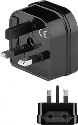 Adaptor UK ANGLIA - EURO 2 pini mama negru Goobay foto