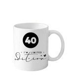 Cana din ceramica haioasa Aniversare 40 ani, alba, 330 ml, Limited Edition