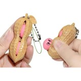 Breloc antistres peanut fidget toy &acirc; jucarie push pop portabila, crem