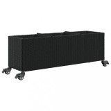 Jardiniera gradina roti/3 ghivece, negru 107x32x38 cm poliratan