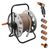 Furtun de gradina RICHMANN EXCLUSIVE 6 straturi, antirasucire 3/4", 25 m, tambur, cuple, adaptor, pistol GartenVIP DiyLine
