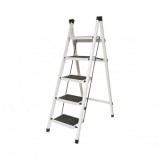 Scara metalica pliabila, 5 trepte cauciuc antiderapant, inaltime 154cm, sarcina maxima 150Kg