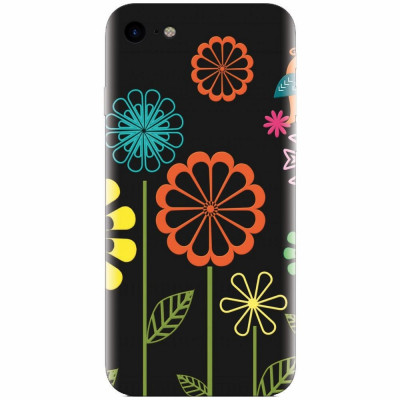 Husa silicon pentru Apple Iphone 8, Colorful Spring Birds Flowers Vectors foto