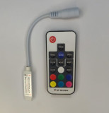 Controler BANDA LED RGB 12V pe fir 4 pin 17 taste + telecomanda Wireless, Generic