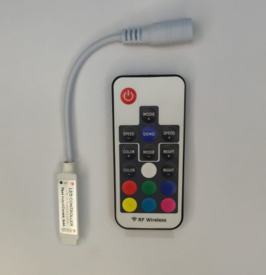 Controler BANDA LED RGB 12V pe fir 4 pin 17 taste + telecomanda Wireless foto