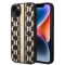 Husa iPhone 15 Plus / iPhone 14 Plus - Karl Lagerfeld Hardcase Monogram (KLHCP14MPGKLSKW) - Brown Stripe