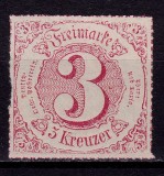 Cumpara ieftin ✅ (S45) Germania veche - Thurn und Taxis 1866 &quot;Cifra &quot; , 3 Kr Michel nr. 52 , nestampilat/negumat