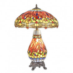 Lampa mare Tiffany din bronz cu decoratiuni colorate TA-117