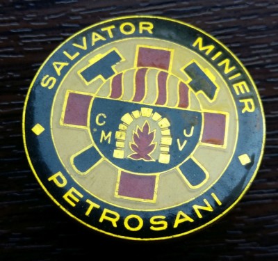 INSIGNA ROMANIA, TEMATICA MINERIT, SALVATOR MINIER - PETROSANI, MAI RARA foto