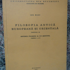 Ion Banu - Filosofia antica europeana si orientala, Fascicola III