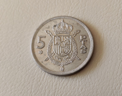 Spania - 5 pesetas (1975) - regele Juan Carlos I - monedă s059 foto