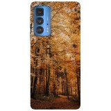 Husa compatibila cu Motorola Moto G71 5G model Falling leaves, Silicon, TPU, Viceversa, Transparent, Carcasa