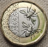 1 pound 2025 Marea Britanie, Charles al-III-lea, Honeybees, km#2447, unc-Aunc