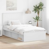 VidaXL Cadru de pat cu headboard Alb 100 x 200 cm Lemn de pin masiv 3411046