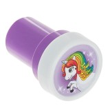 Ștampilă rotundă cu model Unicorn, cerneală colorată, plastic, CMCLASS