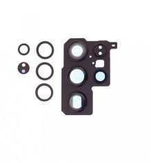 Geam Camera Samsung Galaxy S22 Ultra 5G, S908, Negru + Rama