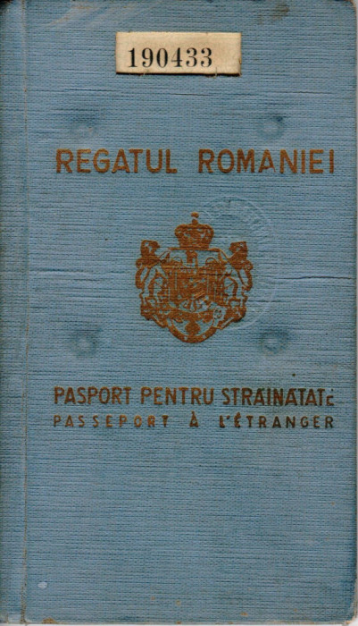 Pasaport Carol II (1937), emis la Cernauti, vize Polonia, Germania, Franta