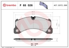 BREMBO P 65 026 PRIME LINE set placute frana,frana disc