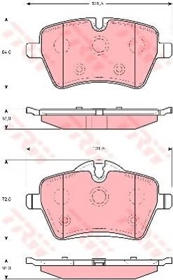 Set placute frana,frana disc MINI MINI PACEMAN (R61) (2012 - 2016) TRW GDB1712 foto