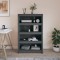 vidaXL Bibliotecă, gri, 80x35x126 cm, lemn masiv de pin
