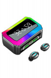 Casti Wireless In Ear, Bluetooth 5.3, Gaming, Sport, Lumini Ambientale RGB, Afisaj Digital Temperatura si Umiditate, Control Tactil, Microfon, Latenta, Oem