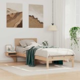 vidaXL Cadru de pat cu mese laterale Maro Lemn masiv de pin 873472