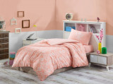 Cumpara ieftin Lenjerie de pat pentru o persoana, 2 piese, 140x200 cm, amestec bumbac, Eponj Home, Pure, roz pudra