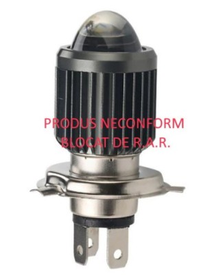 Bec LED H4 pentru far moto, Atv, scuter, putere 15W, luminozitate 1200 Lm, 12V H4-15W foto