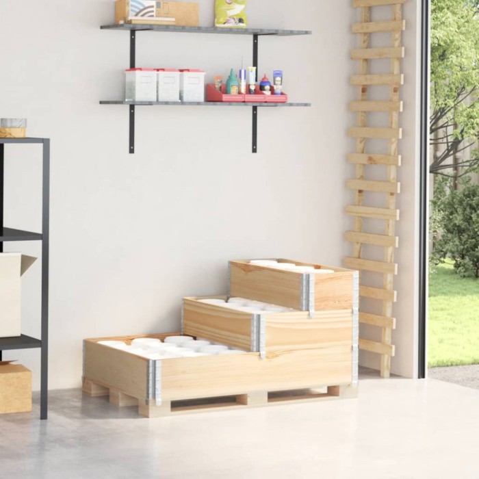 vidaXL Strat &icirc;nălțat cu 3 niveluri, 120x80 cm, lemn masiv de pin 4010309