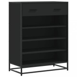 Cumpara ieftin Pantofar, negru, 75x38x97,5 cm, lemn prelucrat/metal