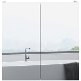 kleankin Dulap de baie cu oglindă, dulap de depozitare 2 uși 3 nivele raft reglabil 60 x 15 x 60 cm alb | Aosom Romania